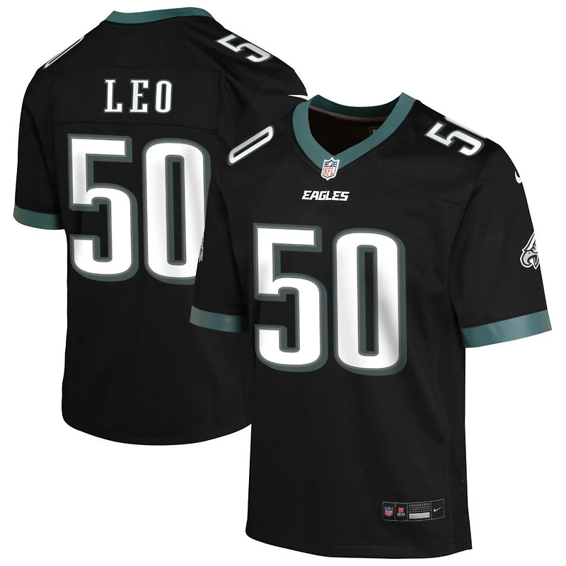 Titus Leo Youth Nike Black Philadelphia Eagles Alternate Custom Game Jersey