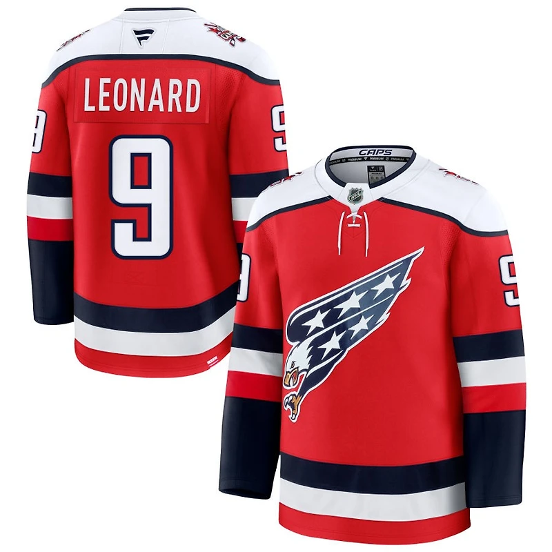 Ryan Leonard Men's Fanatics  Red Washington Capitals Alternate Premium Custom Jersey