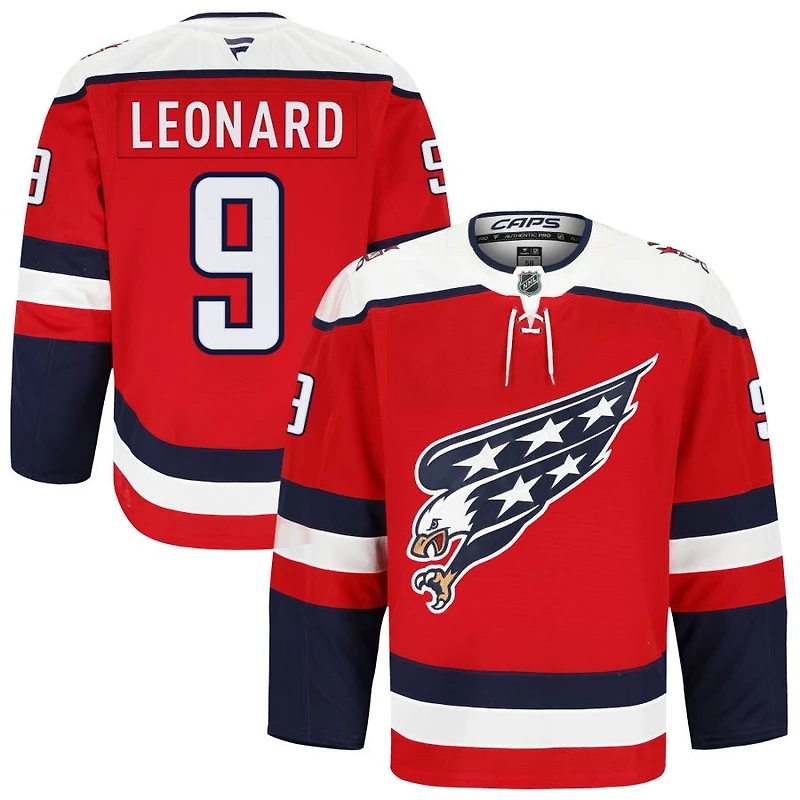 Ryan Leonard Men's Fanatics Red Washington Capitals Alternate Authentic Pro Custom Jersey