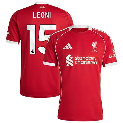 Giovanni Leoni Men's adidas  Red Liverpool 2025/26 Home Custom Replica Jersey