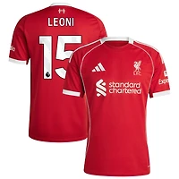 Giovanni Leoni Men's adidas  Red Liverpool 2025/26 Home Custom Replica Jersey