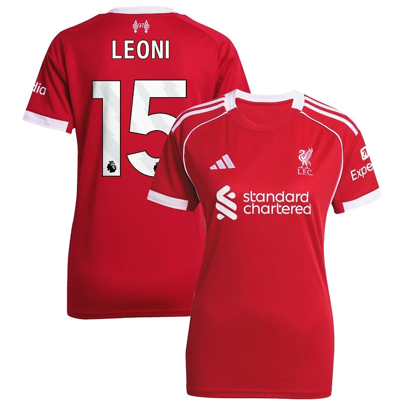 Giovanni Leoni Women's adidas  Red Liverpool 2025/26 Home Custom Replica Jersey