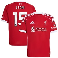 Giovanni Leoni Youth adidas  Red Liverpool 2025/26 Home Custom Replica Jersey