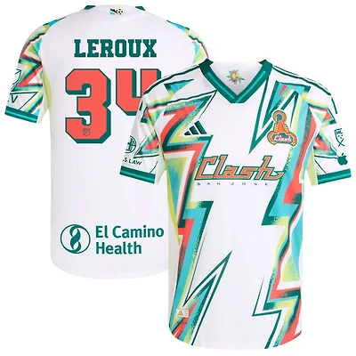 Beau Leroux Men's adidas White San Jose Earthquakes 2025 Third Authentic Custom Jersey