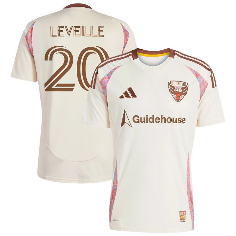 Grant Leveille Men's adidas Natural D.C. United 2025 The Soul Kit Replica Custom Jersey
