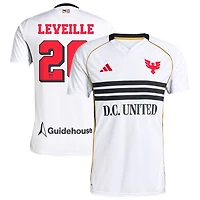 Grant Leveille Men's adidas White D.C. United 2025 Third Replica Custom Jersey