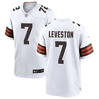 KT Leveston Men's Nike White Cleveland Browns Custom Game Jersey