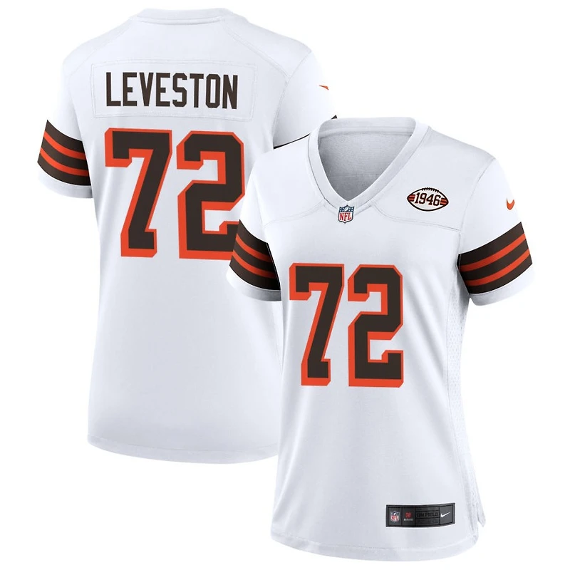 KT Leveston Women's Nike White Cleveland Browns 1946 Collection Alternate Custom Jersey