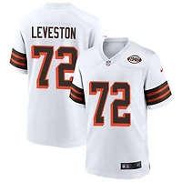 KT Leveston Men's Nike White Cleveland Browns 1946 Collection Alternate Custom Jersey