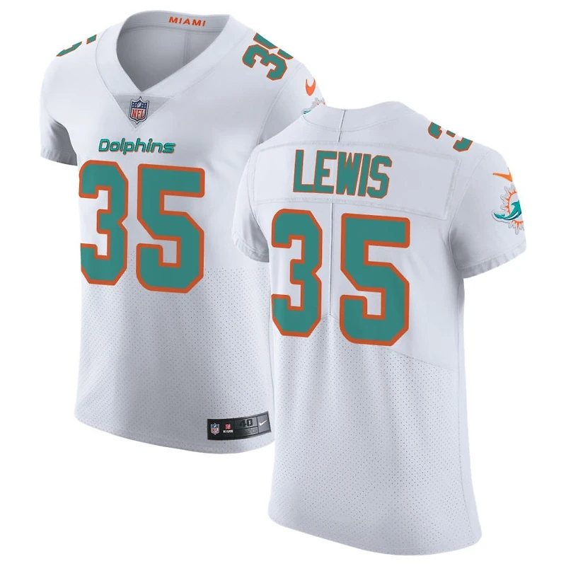 Clarence Lewis Men's Nike White Miami Dolphins Vapor Untouchable Elite Custom Jersey