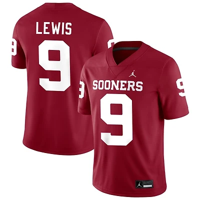 Keontez Lewis Men's Jordan Brand Crimson Oklahoma Sooners NIL Pick-A-Player Football Replica Jersey