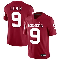 Keontez Lewis Men's Jordan Brand Crimson Oklahoma Sooners NIL Pick-A-Player Football Replica Jersey