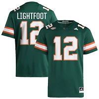 Marquise Lightfoot Men's adidas  Green Miami Hurricanes NIL Pick-A-Player Alternate Premier Football Jersey
