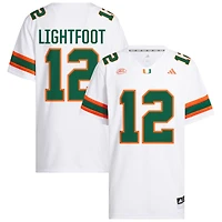 Marquise Lightfoot Men's adidas  White Miami Hurricanes NIL Pick-A-Player White Premier Football Jersey