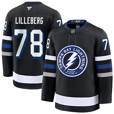 Emil Lilleberg Men's Fanatics Black Tampa Bay Lightning Alternate Premium Custom Jersey