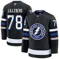 Emil Lilleberg Men's Fanatics Black Tampa Bay Lightning Alternate Premium Custom Jersey