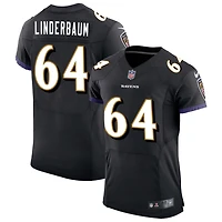 Tyler Linderbaum Men's Nike Black Baltimore Ravens Speed Machine Elite Custom Jersey