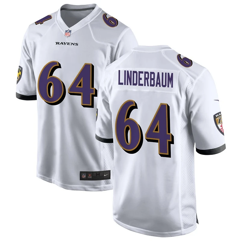 Tyler Linderbaum Men's Nike White Baltimore Ravens Custom Game Jersey