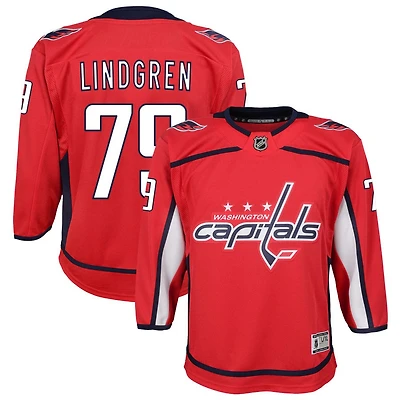 Charlie Lindgren Youth Red Washington Capitals Home Custom Premier Jersey