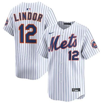 Francisco Lindor Men's Nike White New York Mets Home Limited Custom Jersey
