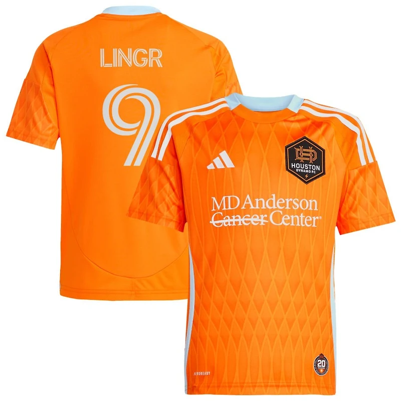 Ondrej Lingr Youth adidas Orange Houston Dynamo FC 2025 Season 20 Replica Custom Jersey