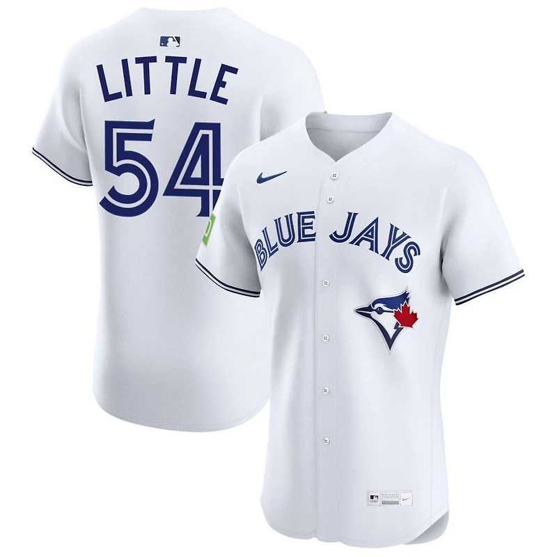 Brendon Little Men's Nike White Toronto Blue Jays Home Elite Sponsor Patch Custom Jersey