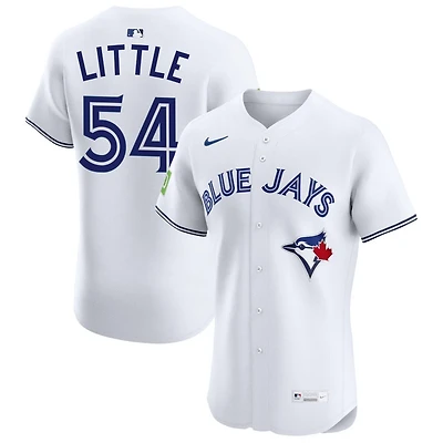 Brendon Little Men's Nike White Toronto Blue Jays Home Elite Sponsor Patch Custom Jersey