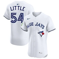 Brendon Little Men's Nike White Toronto Blue Jays Home Elite Sponsor Patch Custom Jersey