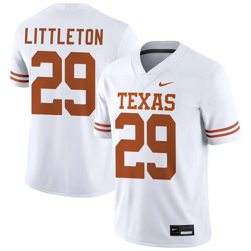 Graceson Littleton Men's Nike White Texas Longhorns NIL Pick-A-Player Game Jersey