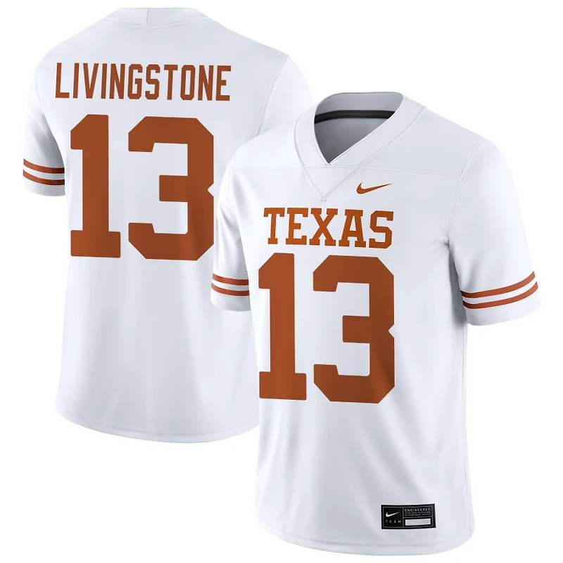 Parker Livingstone Men's Nike White Texas Longhorns NIL Pick-A-Player Game Jersey