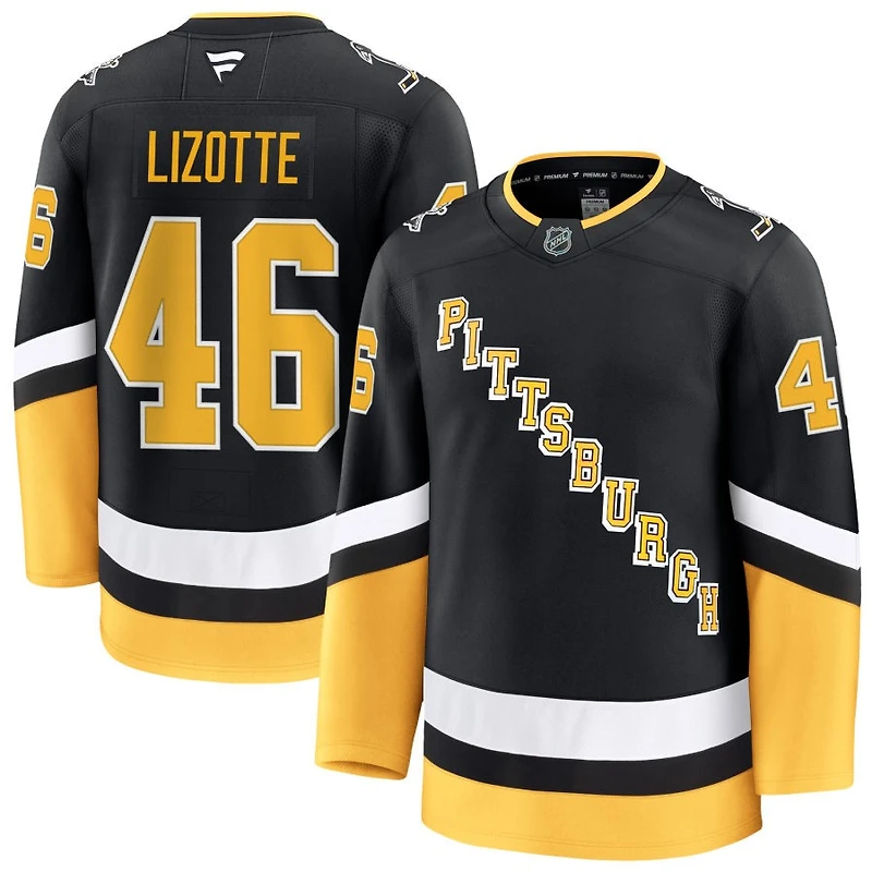 Blake Lizotte Men's Fanatics Black Pittsburgh Penguins Alternate Premium Custom Jersey