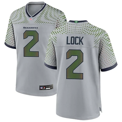 Drew Lock Men's Nike Gray Seattle Seahawks Rivalries Collection Custom Game Jersey