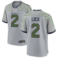 Drew Lock Men's Nike  Gray Seattle Seahawks Rivalries Collection Custom Game Jersey