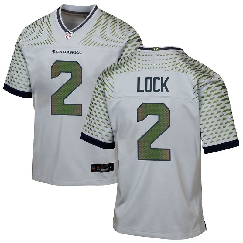 Drew Lock Youth Nike Gray Seattle Seahawks Rivalries Collection Custom Game Jersey