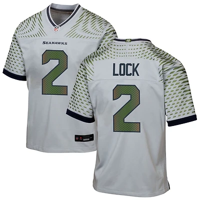 Drew Lock Youth Nike Gray Seattle Seahawks Rivalries Collection Custom Game Jersey