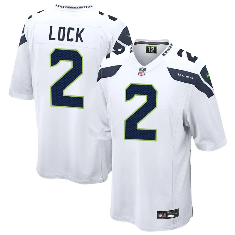 Drew Lock Men's Nike  White Seattle Seahawks Custom Game Jersey