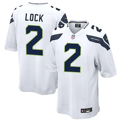 Drew Lock Men's Nike  White Seattle Seahawks Custom Game Jersey
