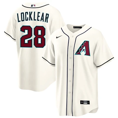 Tyler Locklear Men's Nike  Cream Arizona Diamondbacks Home Custom Replica Jersey