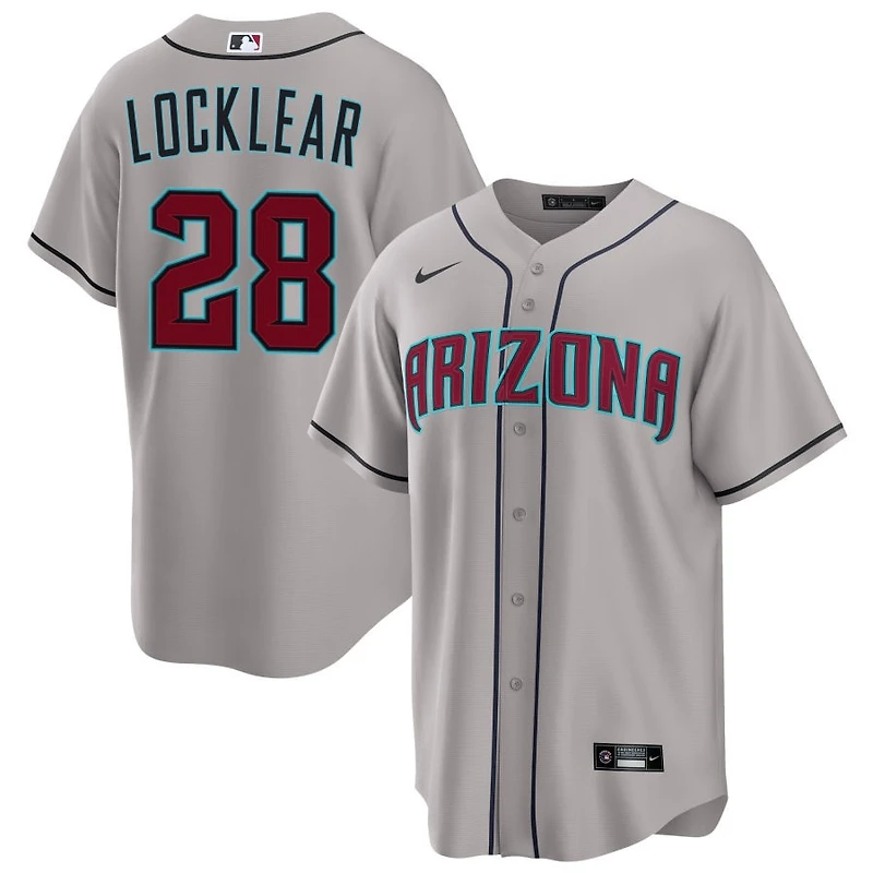 Tyler Locklear Men's Nike Gray Arizona Diamondbacks Road Custom Replica Jersey