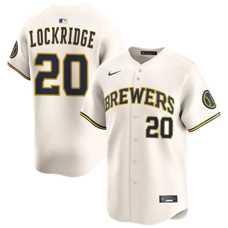 Brandon Lockridge Men's Nike Cream Milwaukee Brewers Home Limited Custom Jersey
