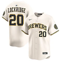 Brandon Lockridge Men's Nike Cream Milwaukee Brewers Home Limited Custom Jersey