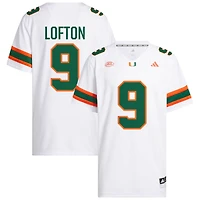 Elija Lofton Men's adidas  White Miami Hurricanes NIL Pick-A-Player White Premier Football Jersey