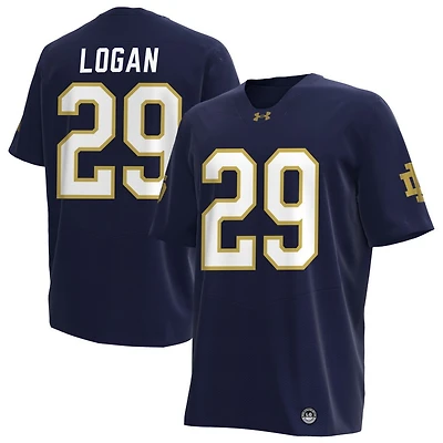 Brandon Logan Men's Under Armour Navy Notre Dame Fighting Irish NIL Pick-A-Player Replica Football Jersey