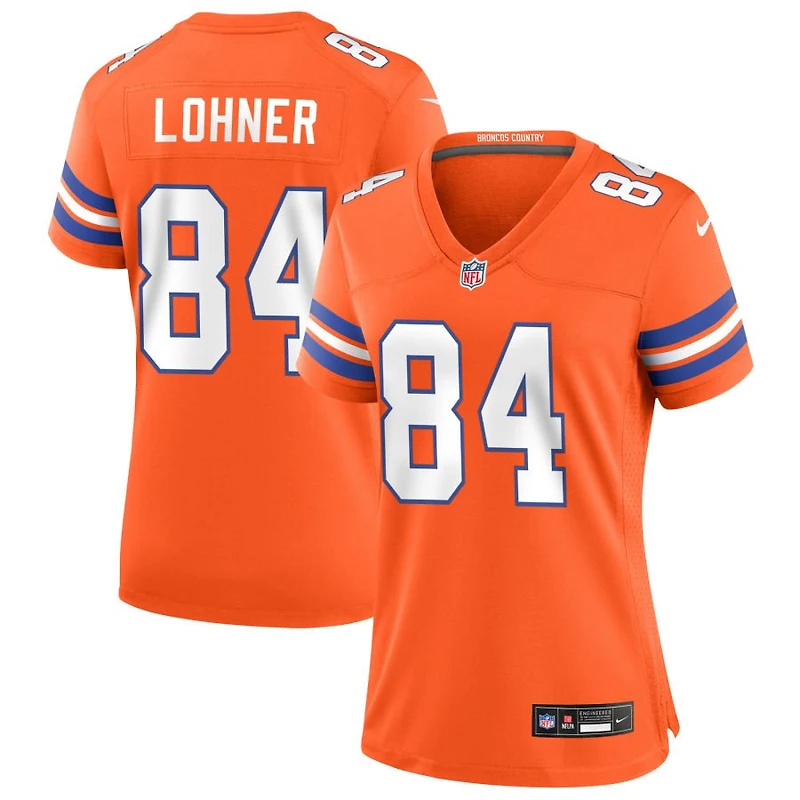 Caleb Lohner Women's Nike Orange Denver Broncos Mile High Collection 1977 Throwback Custom Game Jersey