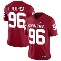 Siolaa Lolohea Men's Jordan Brand Crimson Oklahoma Sooners NIL Pick-A-Player Football Replica Jersey