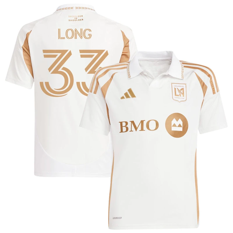 Aaron Long Youth adidas  White LAFC 2025 Secondary Replica Custom Jersey