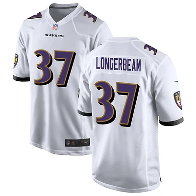 Robert Longerbeam Men's Nike White Baltimore Ravens Custom Game Jersey