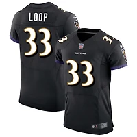 Tyler Loop Men's Nike Black Baltimore Ravens Speed Machine Elite Custom Jersey
