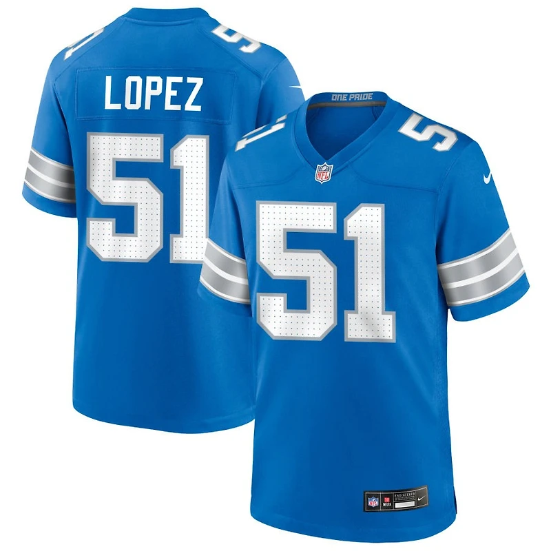 Roy Lopez Men's Nike Blue Detroit Lions Custom Game Jersey