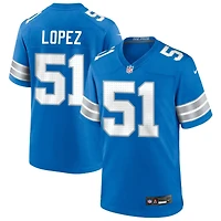 Roy Lopez Men's Nike  Blue Detroit Lions Custom Game Jersey